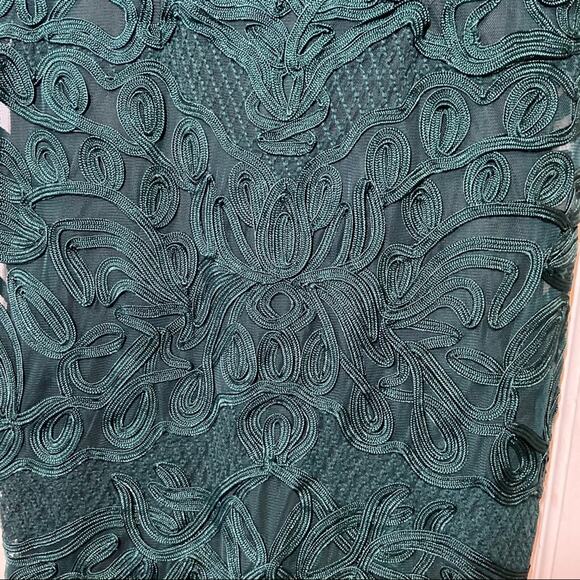 JS Collections Midi Dress evergreen lace mesh 2 XS - Picture 2 of 4